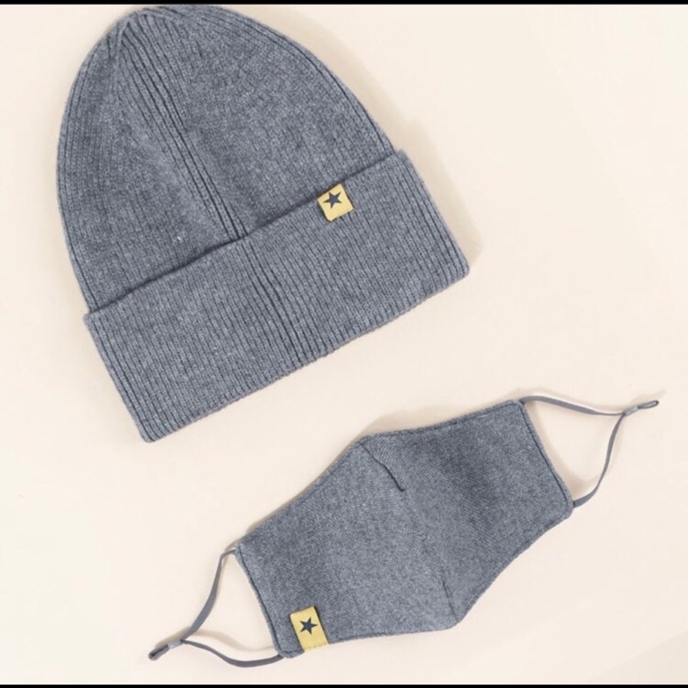 2pc Set Matching Face Mask and Beanie